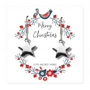 Christmas Star Earrings & Gift Card