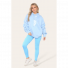 Oversized Ruched Sleeves Hoodie With Satin Ribbon with High Waist High Rise Seamless Ribbed Legging Set - Image 4