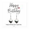 Small Happy Birthday Gift Hamper - Silver Heart Drop Earrings, Chocolates & Candle - Image 2