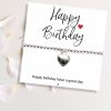 Small Happy Birthday Gift Hamper - Silver Heart Bracelet, Chocolates & Candle - Image 2