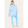 Oversized Ruched Sleeves Hoodie With Satin Ribbon with High Waist High Rise Seamless Ribbed Legging Set - Image 7