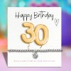 Small 30th Birthday Gold Balloons Gift Hamper - Cubic Zirconia Bracelet, Chocolates & Candle - Image 2