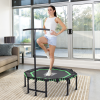 HOMCOM Foldable Trampoline Bouncer Jumper Adjust Handle for Adult Teens - Green - Image 2