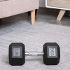 17.5KG Single Rubber Hex Dumbbell Portable Hand Weights Home Gym HOMCOM - Image 2