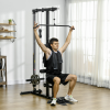 SPORTNOW Pull Up Station Power Cage with Adjustable Seat, Home Gym, Black - Image 2