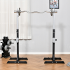 2 Pairs Barbell Squat Rack Portable Stand Weight Lifting Bench w/ Wheels - Image 2