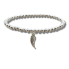 Angel Feather Silver Beaded Bracelet - Women's Bracelet - Image 2
