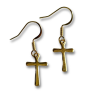 Gold Cross Drop Earrings - Image 2