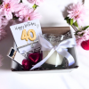 Small 40th Birthday Gold Balloons Gift Hamper - Cubic Zirconia Bracelet, Chocolates & Candle - Image 2