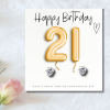 21st Birthday Cubic Zirconia Stud Earrings & Gold Balloons Mini Gift Hamper | Twenty First Gift | Girls 21st Birthday Gift Set UK - Image 2