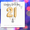 21st Birthday Cubic Zirconia Silver Necklace & Gold Balloons Mini Gift Hamper | Twenty First Gift | Girls 21st Birthday Gift Set UK - Image 2