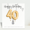 Small 40th Birthday Gold Balloons Gift Hamper | Cubic Zirconia Charm Necklace, Chocolates & Candle - Image 2