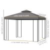 3x3 m Gazebo W/Side Panel-Brown - Image 5