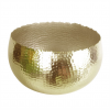 Artificial Christmas Xmas Poinsettias Gold Curve Large Metal Planter - Image 2
