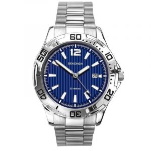 Sekonda Men's Dated Blue Face Stainless Steel Bracelet Watch 1170