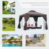 3x3 m Gazebo W/Side Panel-Brown - Image 8