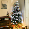 6ft White Light Christmas Tree 90 LEDs Star Topper Tri-Base Pre-Lit Home - Image 2
