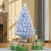 Artificial Fibre Christmas Tree Seasonal Deco 16 LED Easy Store 4FT White Blue - Image 2