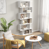 Particle Board 6-Tier Asymmetrical Shelving Unit White - Image 2