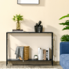 Console Table 2 Shelves MDF Steel Frame in Art Deco Square Style 76x106cm - Image 2