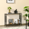 Industrial Console Table Desk with Metal Frame Rustic Brown Black - Image 2