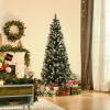 6FT Artificial Christmas Tree Pencil Tree Berries Pinecones Foldable Feet Green - Image 2
