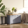 MDF Rustic 4-Compartment Storage Cabinet Grey - Image 2