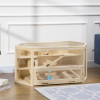 Three-Tier Wooden Hamster Cage Gerbil Play Centre w/ Sliding Tray, Ramps - Image 2
