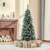 5FT Artificial Christmas Tree Pencil Tree Berries Pinecones Foldable Feet Green - Image 2