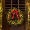 60cm Pre-Lit Artificial Christmas Door Wreath Holly LED Decor Pine Cones Hangin - Image 2