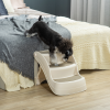 Portable Dog Steps Non-slip Pet Stairs 3-Step Design for High Beds Sofas, Cream - Image 2