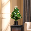 2FT Pre-lit Artificial Christmas Tree Tabletop LED Lights Pot Table Desk Green - Image 2