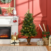 1.2m 4ft Christmas Tree Entrance 750 Tips Pre-lit Tree 80 LED with Vase Base - Image 2