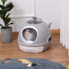 Cat Litter Box Pet Toilet With Litter Scoop Enclosed Drawer Skylight Grey - Image 2