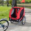 Dog Bike Trailer Pet Cat Carrier for Small Medium Puppy Travel Black and Red - Image 2