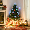 3FT Green Fibre Optic Artificial Christmas Tree LED Snowflakes Fireproofing - Image 2