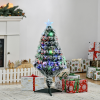 3ft Artificial Prelit Christmas Tree Snow Tree LED Fiber Optics Green White - Image 2