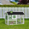 Rabbit Hutch Wood Bunny Cage for Outdoor Indoor w/ Pull Out Tray Run Ramp Green - Image 2