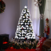 5ft White Light Christmas Tree 90 LEDs Star Topper Tri-Base Pre-Lit Home - Image 2