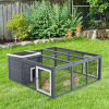 Rabbit Run Small Animal Hutch Guinea Pig House with Openable Main House & Roof - Image 2