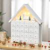 24-Drawer Christmas Advent Calendar Wooden Light-Up Countdown White - Image 2