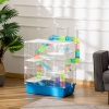 Five-Level Hamster Cage w/ Tubes, Water Bottle, Exercise Wheel, Ramps - Blue - Image 2