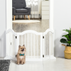 3 Panels Dog Gate w/ Support Feet Fence Safety Barrier Freestanding Wood White - Image 2