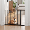 Pressure Fit Dog Gate Pet Barrier for stairs doorway, 76-107cm Width Black - Image 2