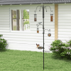 Bird Feeding Station Kit Wild Bird Feeder Pole w/ 6 Hooks 4 Hanging Feeders - Image 2
