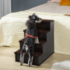 4-Step Wooden Pet Stair Steps with Soft Short Plush Cushions Dog Ladder for Bed - Image 2