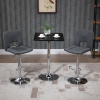 Modern Adjustable Counter Bar TableBlack and Silver Frame - Image 2