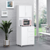 Kitchen Buffet Storage,2 Cabinets, 3 Drawers , 60x40x150cm, White - Image 2