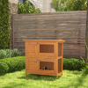 2-tier Rabbit Hutch Small Animal Wooden Bunnies House Outdoor Backyard 2 Sizes - Image 2