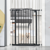 74-80cm Adjustable Metal Pet Gate Safety Barrier w/ Auto-Close Door Black - Image 2